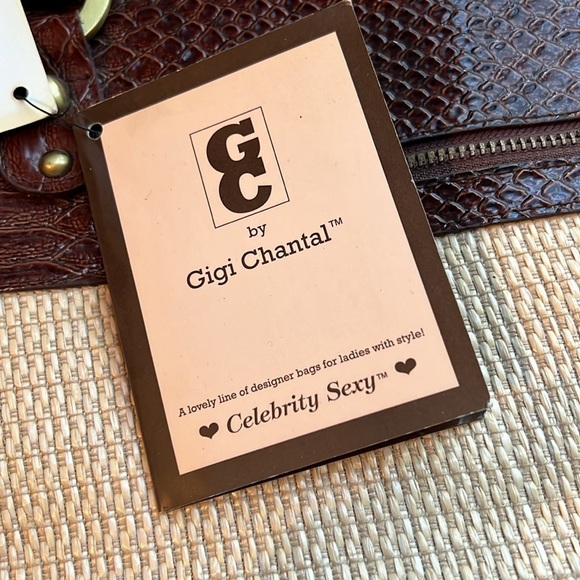 NWT Gigi Chantal Handbag Purse Faux Alligator Trim - Picture 4 of 9